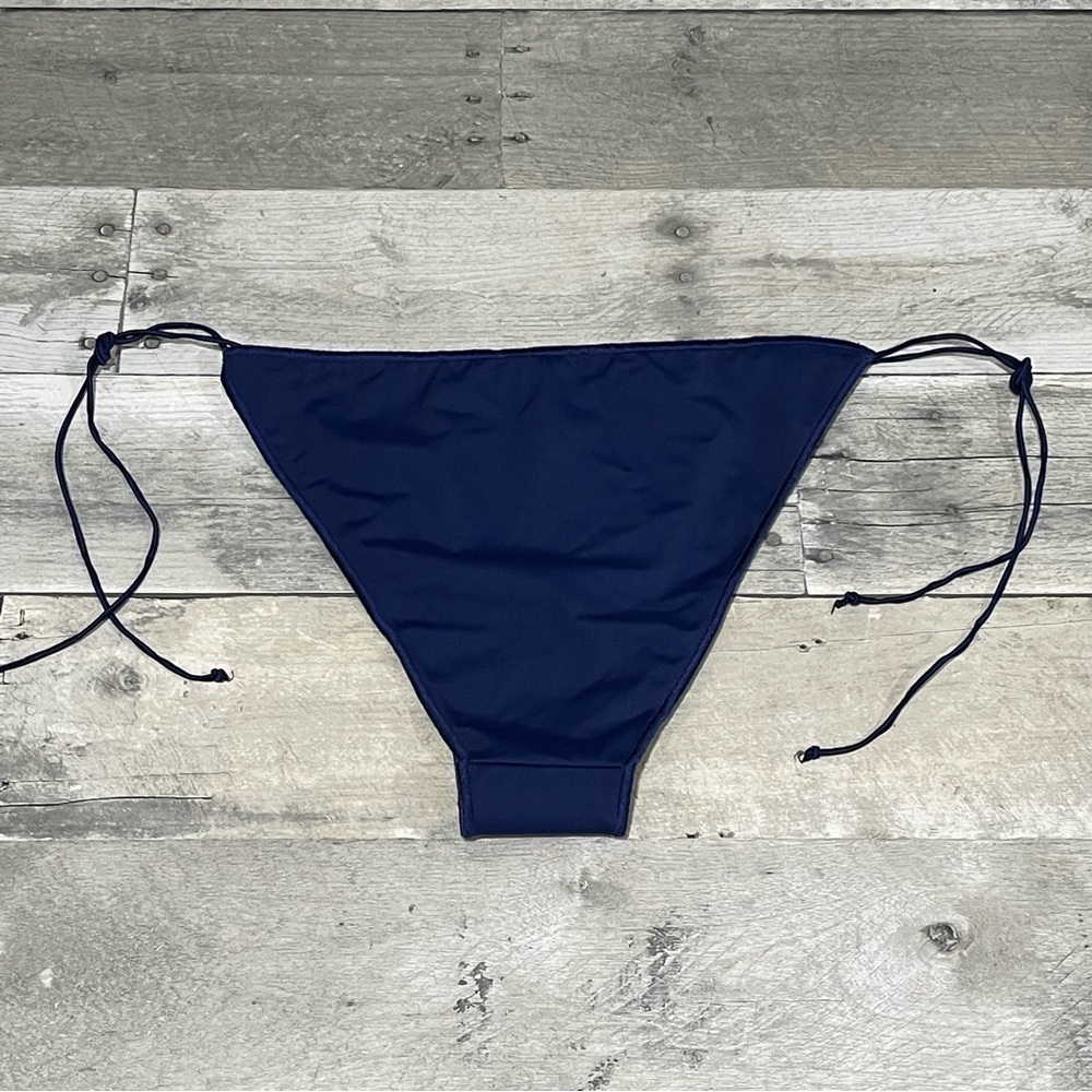 OSÉREE Side Tie Stretch Recycled Polyamide Blend Bikini Bottoms - Blue Sz-M - Picture 6 of 9